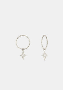  Starburst Mini Hoops - Silver