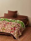 Lupin Multi & Marigold Leaf Quilted Throw