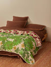 Lupin Multi & Marigold Leaf Quilted Throw