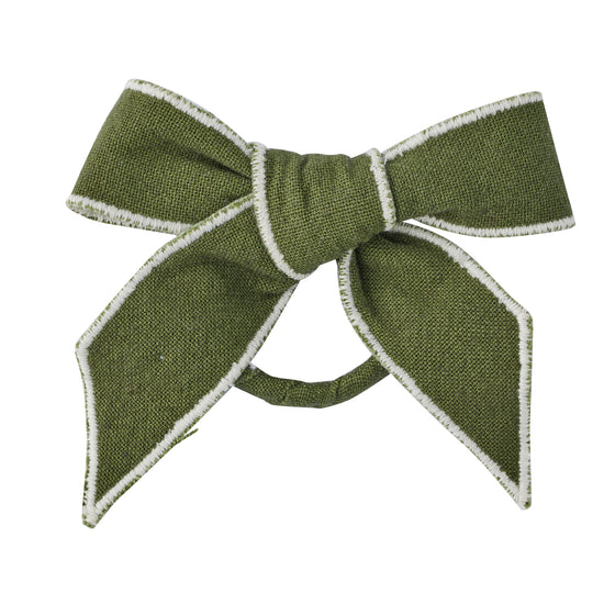 Milla Bow Napkin Ring Olive/Ivory
