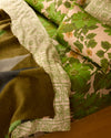 Mohair Geometric Green Throw