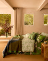 Mohair Geometric Green Throw