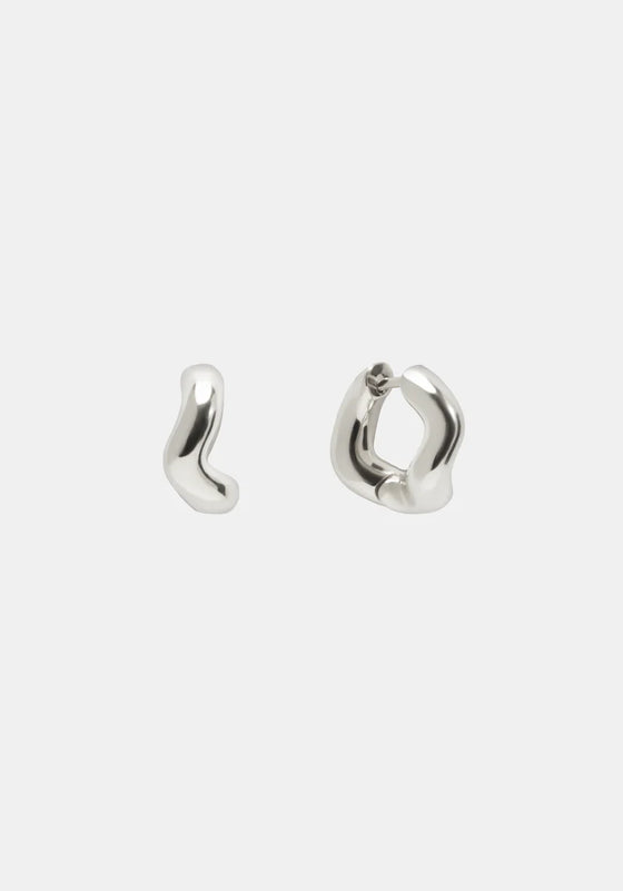 Wabi Sabi Mini Hoops - Silver