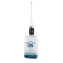 Gin Bottle Glass Ornament Blue