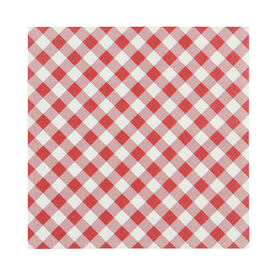 Gingham Red & White Napkin 20 pack