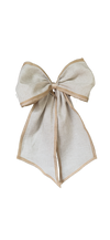 Gallery Christmas Bow - Linen Beige Gingham