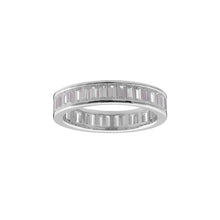  Rhodium CZ Baguette Ring