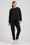 Raw Velvet Trim Sweartshirt