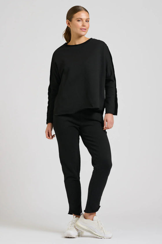 Raw Velvet Trim Sweartshirt