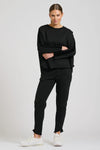 Raw Velvet Trim Sweartshirt