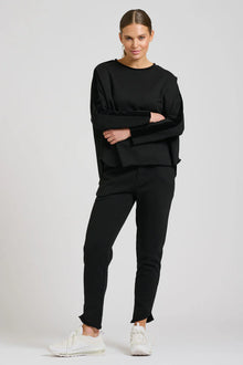  Raw Velvet Trim Sweartshirt