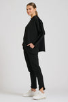 Raw Velvet Trim Sweartshirt