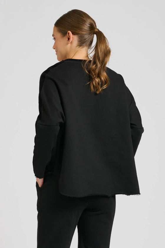 Raw Velvet Trim Sweartshirt