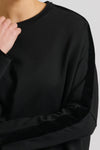 Raw Velvet Trim Sweartshirt