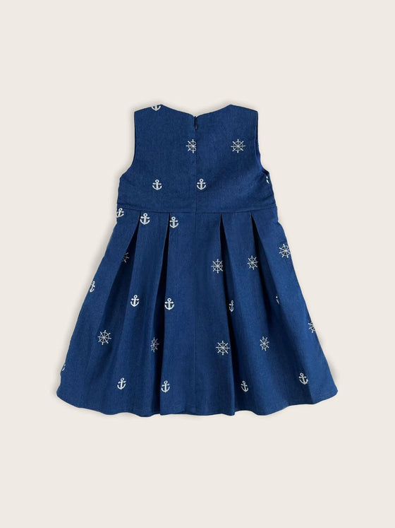 Girls Nautical Denim Dress