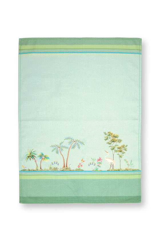 Tea Towel Heron Green