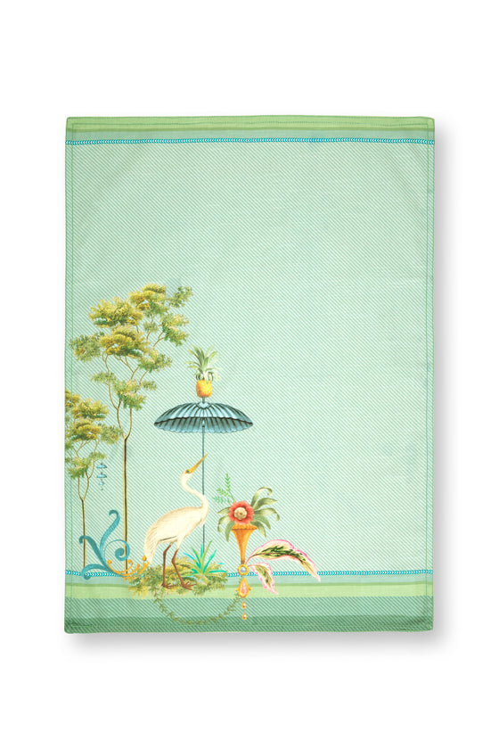 Tea Towel Heron Blue