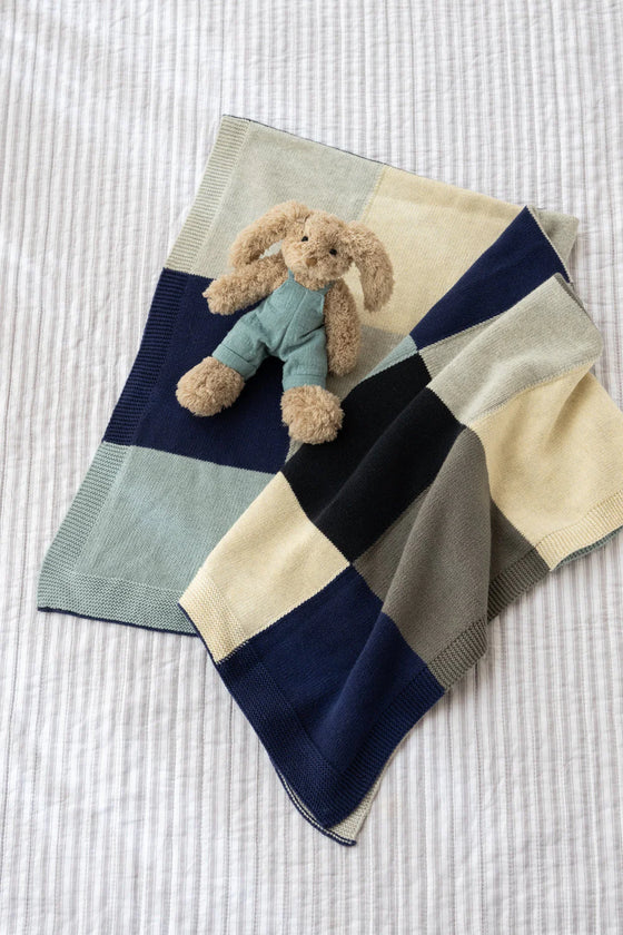 Patchwork Baby Blanket Blue