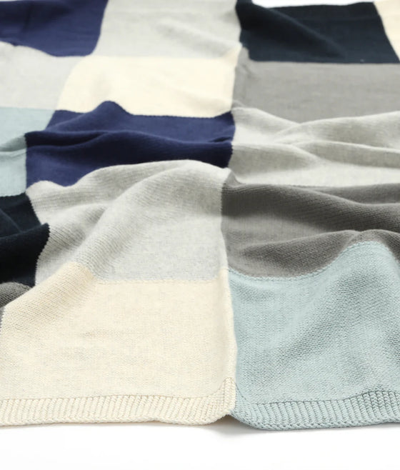 Patchwork Baby Blanket Blue