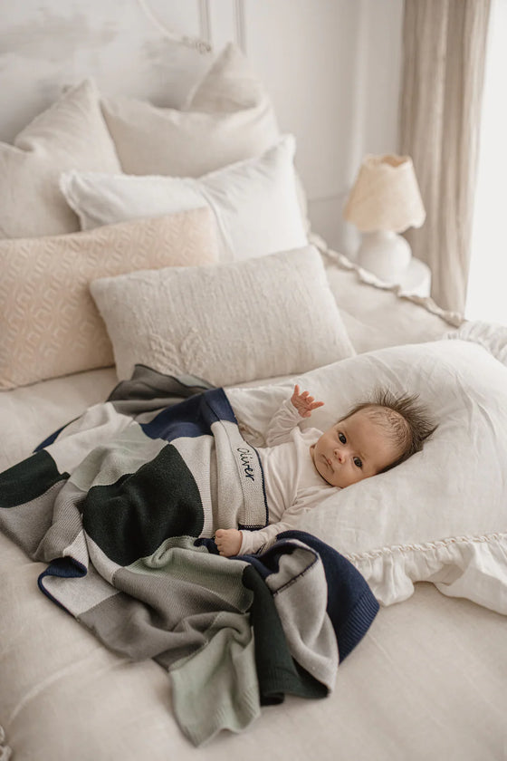 Patchwork Baby Blanket Blue
