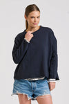 Raw Long Sleeve High-Low Sweatshirt