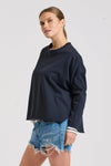 Raw Long Sleeve High-Low Sweatshirt