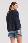 Raw Long Sleeve High-Low Sweatshirt