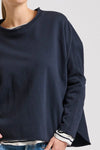 Raw Long Sleeve High-Low Sweatshirt