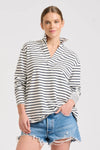 Raw Collar Long Sleeve Tee