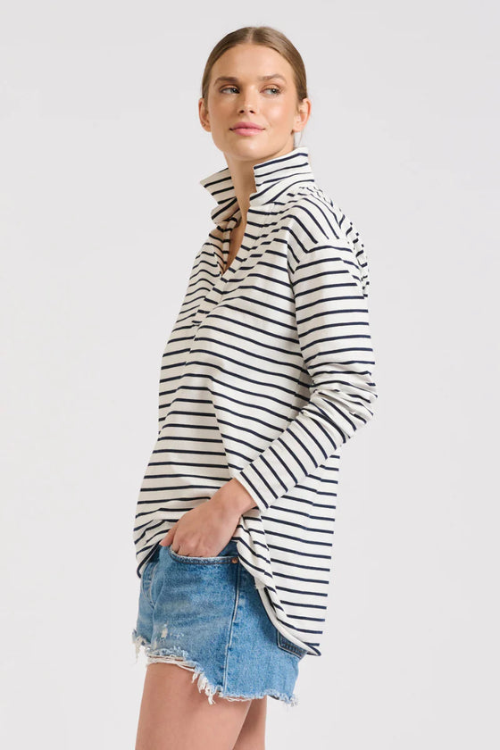 Raw Collar Long Sleeve Tee