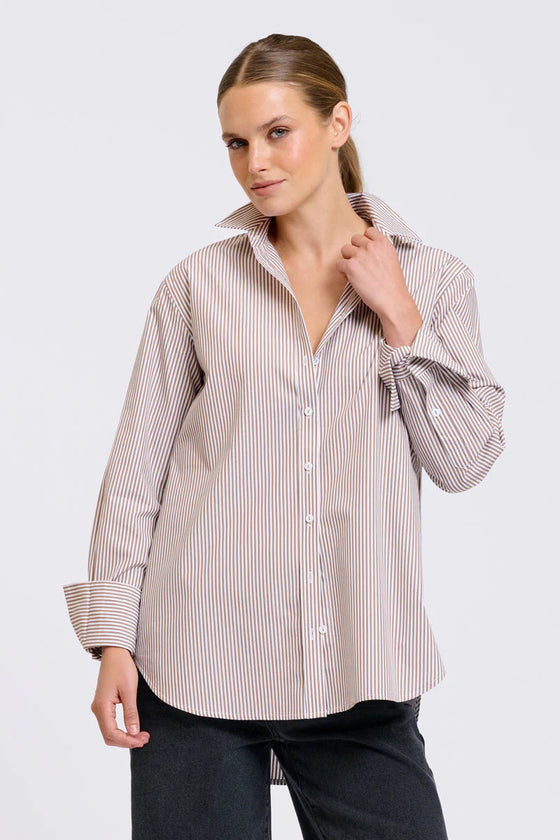 Elodie Stripe Girlfriend Shirt