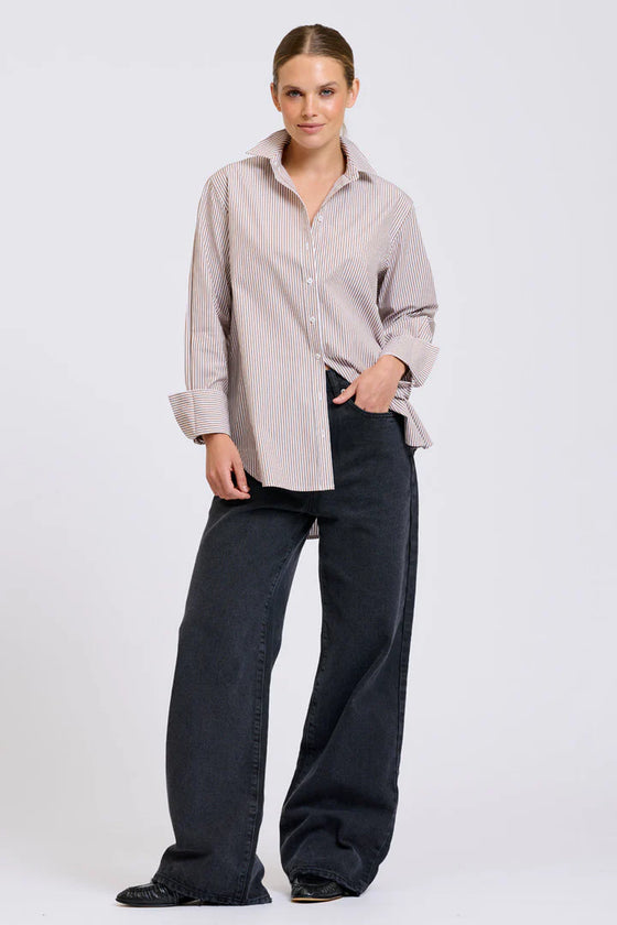 Elodie Stripe Girlfriend Shirt