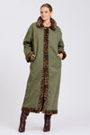 Leopard Reverso Long Faux Fur Reversable Coat