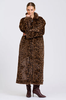  Leopard Reverso Long Faux Fur Reversable Coat