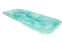  Large Long Plate Aqua Swirl