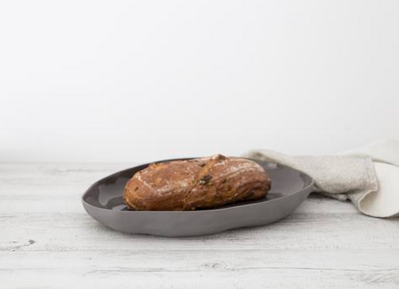 Flax Platter 38cm Charcoal